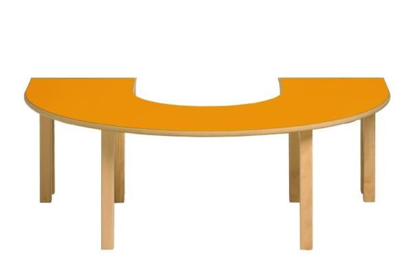 Image sur Table moderne, fer à cheval 150x100 cm - Jaune - ht - 52 cm